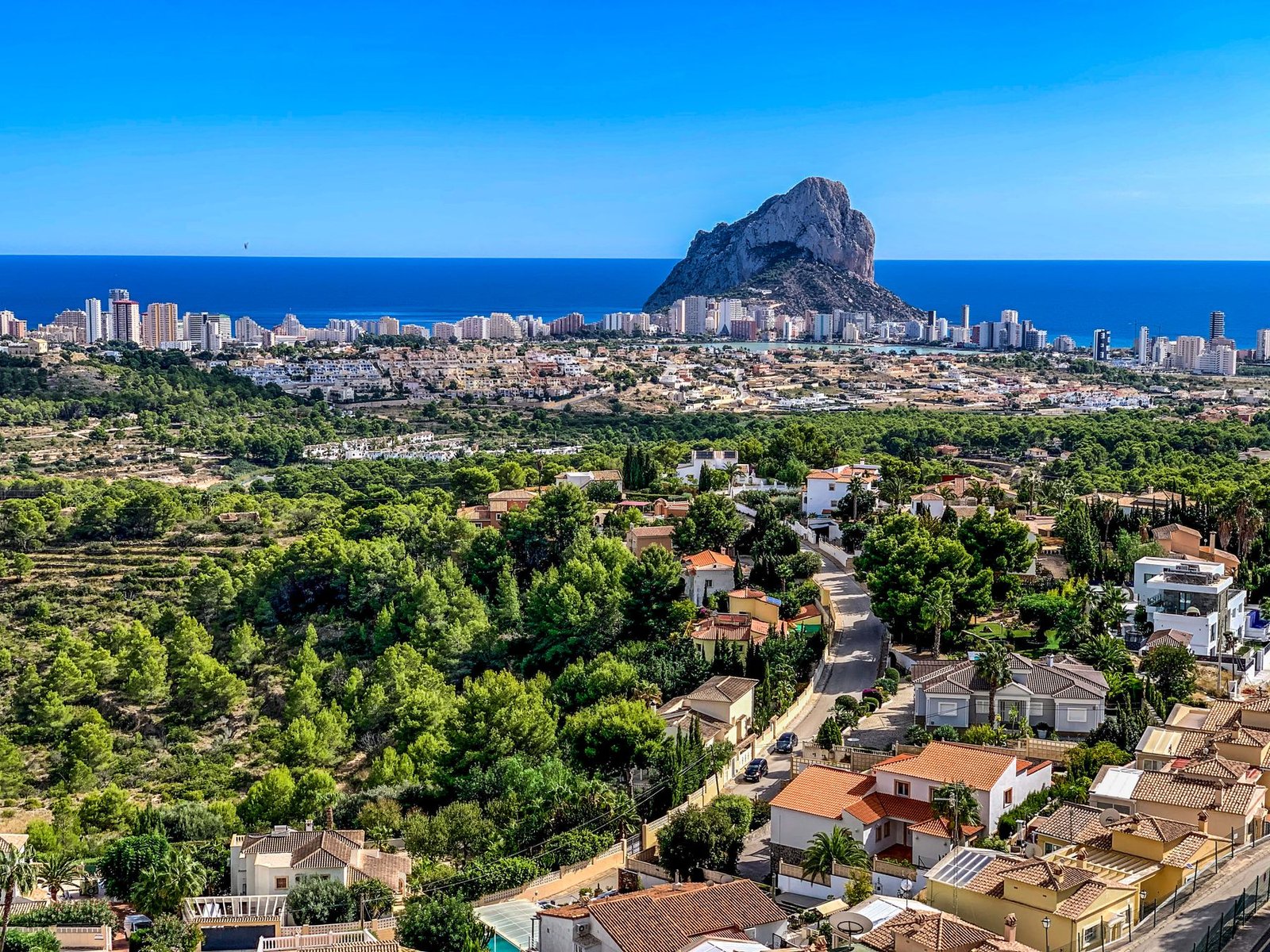 Coastal view toward the Peñón de Ifach at Calpe on the Costa Blanca